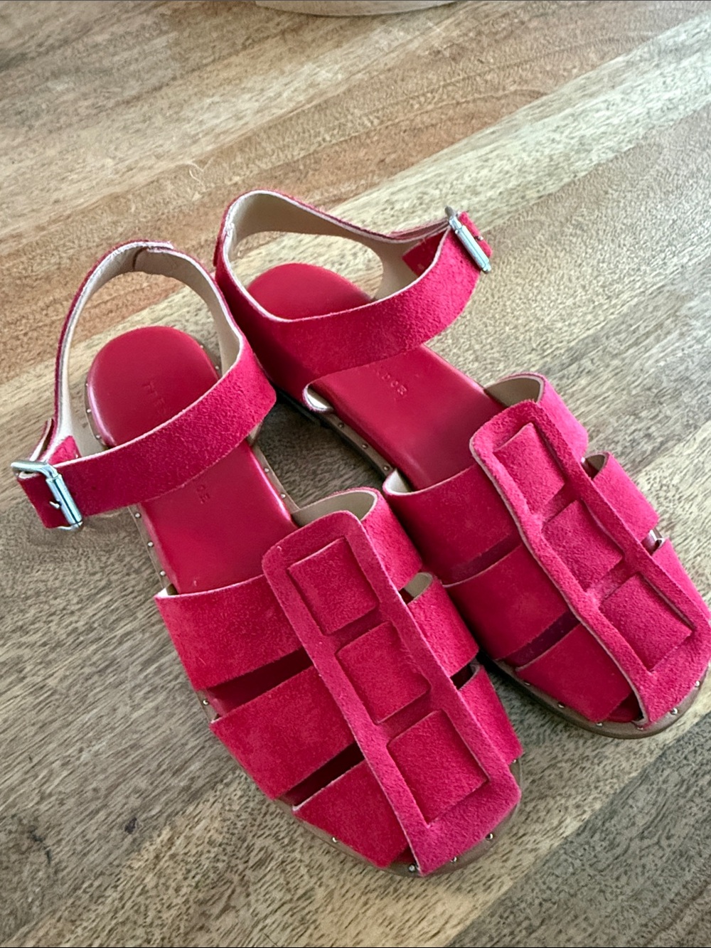 Freda Salvador Bright Red Suede Sera Fisherman Sandals